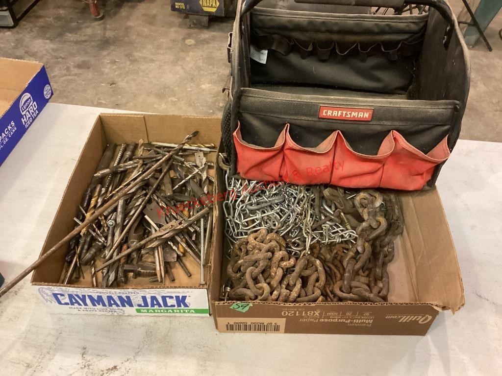 Craftsman Tool Bag, Drill Bits & Chain Parts