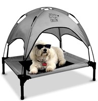 $59 Elevated Pet Bed with Canopy Grey