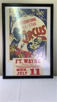 Vintage circus poster Franke Park Ft Wayne