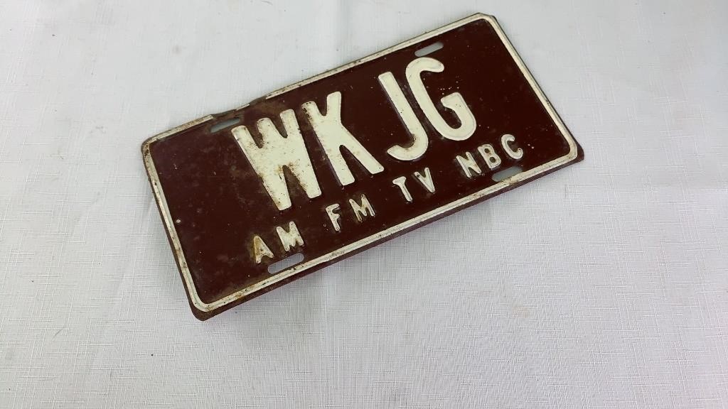 WKJG am/fm tv NBC vtg license plate