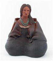 Pablita Abeyta Ta Nez Bah Seated Woman Sculpture