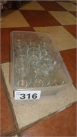 Glass Votive Candle Holders in Plastic Container