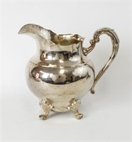 Round Silver Plate on Copper Water Pitcher