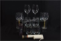 Assortment of Wine Glasses, Electric Corker