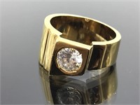 18k Gold HGE Clear Stone Ring