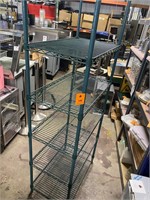Green steel storage rack coated exc cond