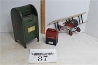 Steel & Cast Iron Mail Boxes & Airplane