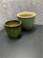 Ceramic Style Flower Pots 2 Pcs 7.5 , 9.5 h
