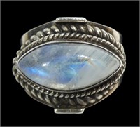 Sterling silver bezel set marquis cabochon