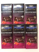 6 Ghirardelli Intense Dark Raspberry 100g Bars