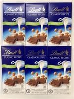 6 Lindt Milk Chocolate 100g Bars Classic Hazelnut
