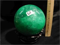 Beautiful Florite Sphere with base - 4" diameter