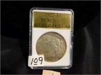 1922 AU Peace Silver Dollar