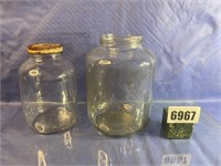 Vintage Glass Jars, 7.25"T & 6.5"T