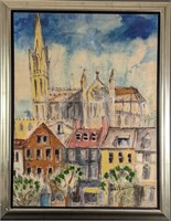 Framed LE Charles R Davies Lacey's Tower Print On