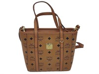 Cognac Rough Leather Small Top Handle Tote