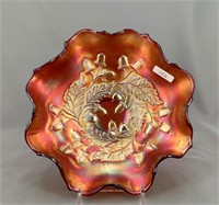 Acorn ruffled bowl - red