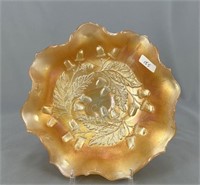 Acorn ruffled bowl - marigold on moonstone