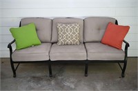 Wrought Iron Patio Sofa & Cushions/Pillows