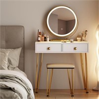 USED- soges Vanity Table Set with LED Lighted Mirr