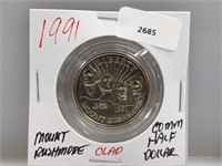 1991 Clad Mt Rushmore Comm Half $1