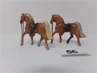 Two Metal Toy Horses