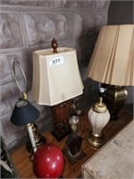 LOT OF 7 VARIOUS TABLE LAMPS- ALL MISMATCH