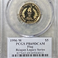 1996-W $5 Gold Coin 1/4th Oz. PCGS - PR69DCAM