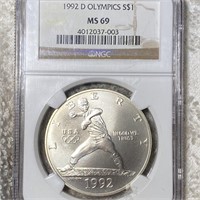 1992-D Olympics Silver Dollar NGC - MS69