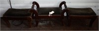 (3) antique foot stools