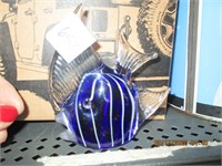 Blue Fish Glass Paperweight