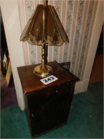 WOODEN CABINET W/TOUCH LAMP
