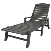 Slate Grey Stackable Patio Chaise Lounge