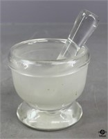 Frosted & Clear Glass Mortar & Pestle