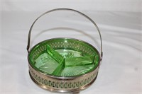 Vintage Vaseline Divided Dish Metal Caddy