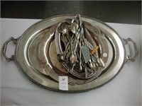 Large quantity of silverplate including large