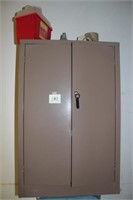 2 door wall mounted cabinet with contents