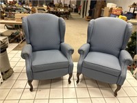 Two high back reclining chairs