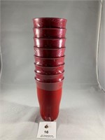 Set of 8 new red plastic cups