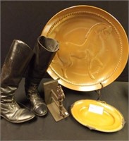 Horse Tray, Boots, Key, Tin Plate