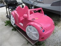 pink car token operated ride