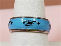 Blue Stainless Steel Scorpion Ring Size 8.5  New