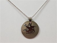 Eagle Laser Cut Stainless Steel Necklace 26"  New