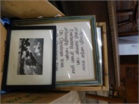 BOX OF ASSORTED ART IN FRAMES