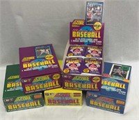 (5) 1989-91 Score Baseball Wax Boxes