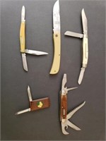 5 knives Scrade, Boker, Craftsman, etc.