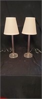 2 Vintage Glass Table Lamps