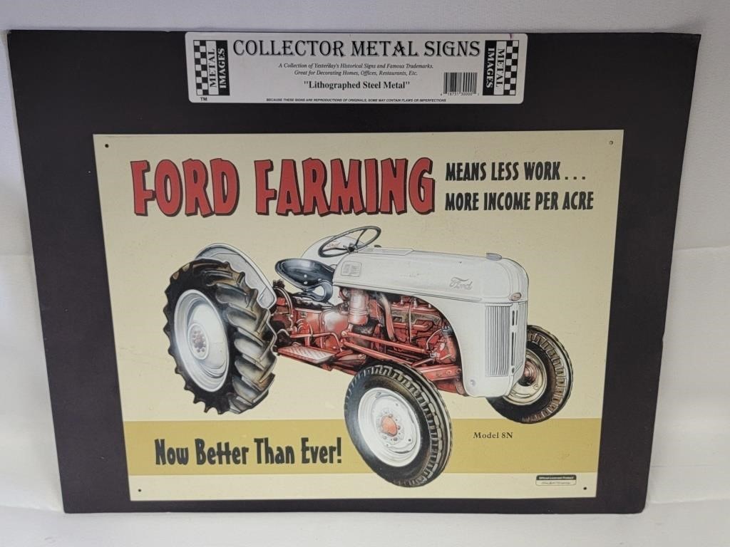 Ford Model 8N "Ford Farming" Metal Sign