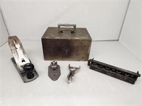 Vintage Lockbox, Punches, Socket Set & Hand Plane