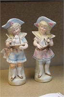 Lot of Two Bisque Ceramic Figurines